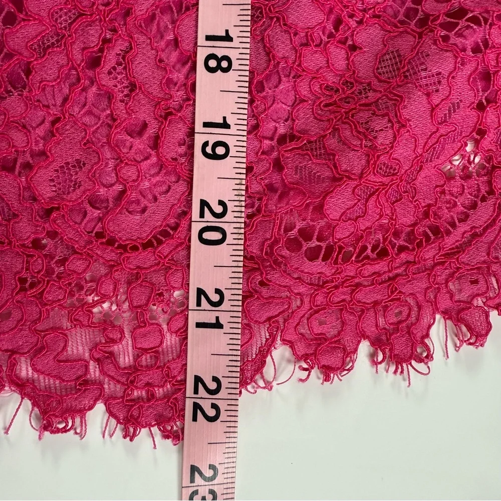 J Crew Short Sleeve Lace Top Lined Blouse Pink Small Petite Pink Flutter Sleeves